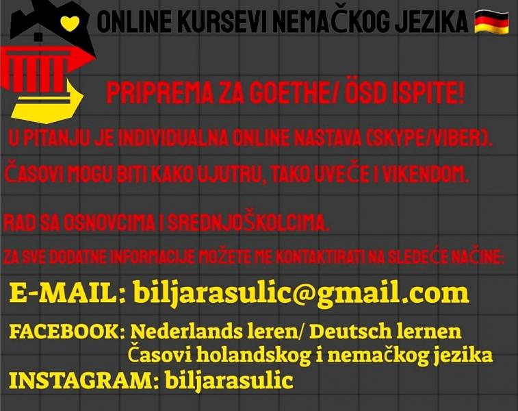 ONLINE ČASOVI NEMAČKOG JEZIKA - Obrazovanje - Crna Gora