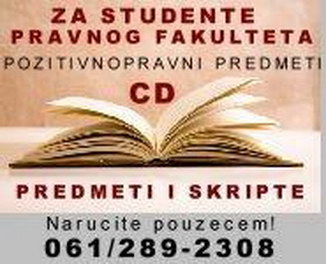 ZA STUDENTE PRAVNOG FAKULTETA PREDMETI na CD -u - Obrazovanje - Crna Gora